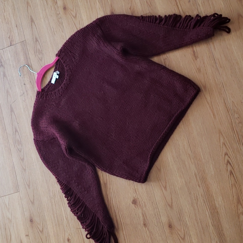 IRO Vasily Chunky Knit Maroon Wool Sweater Size XS